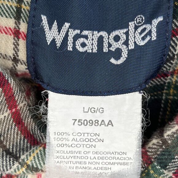 Vintage Wrangler Western Pearl Snap Plaid Rodeo Shirt Blouse Size Large - Picture 12 of 12